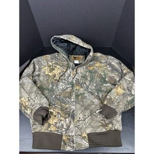 Wells Lamont Men's Camo Hooded Jacket Size Med Quilted Casual Hunting Realtree